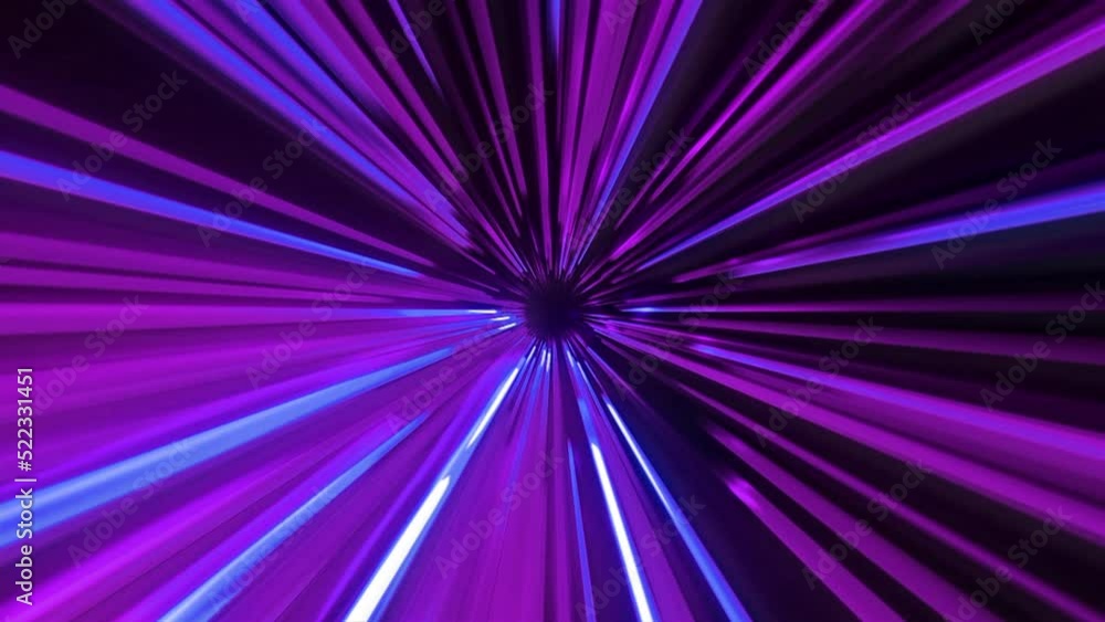 Poster gray and purple background. motion.an illuminated tunnel in abstraction that rotates and bright ligh