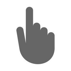 Isolated touching finger icon.  Gray hand and finger symbol. Thumb icon. Vector stock.