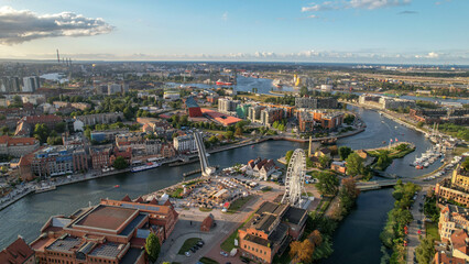 The center of the old town of Gdansk.