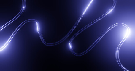 Render with a curved line with bright blue highlights
