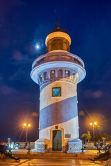 Guayaquil, Guayas, Ecuador - November, 2013: Lighthouse at the top of the Cerro Santa Ana (Saint...