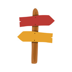 Way signs hand drawn illustration. Tourism concept.