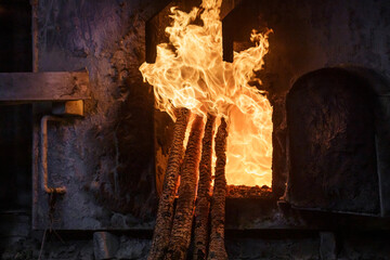 Copper toughening process in closeup view.