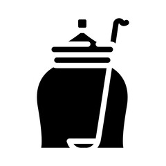 clear glass olive jar lid glyph icon vector. clear glass olive jar lid sign. isolated symbol illustration