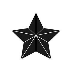 Star black solid vector decaration symbol illustration icon. Abstract shape design isolated white element sign.