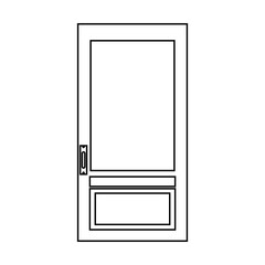 Door entrance vector illustration house outline. Doorway interior exit isolated white and front architecture room line thin