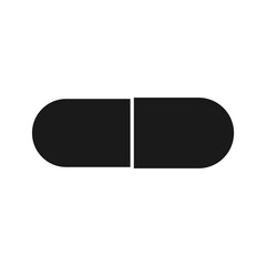 Pill medicine drug vector icon illustration solid black. Medical vitamin care symbol pharmacy health capsule sign isolated white