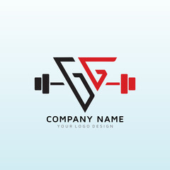Logo for Suit Attire Gym Clothing for Men letter GG