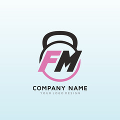 Fitness logo for new female Personal Trainer letter FM