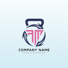 Fitness logo for new female Personal Trainer letter FM