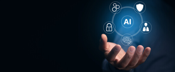 AI concept with young man