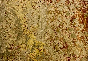 Cracked shabby multicolor textured background with spots.