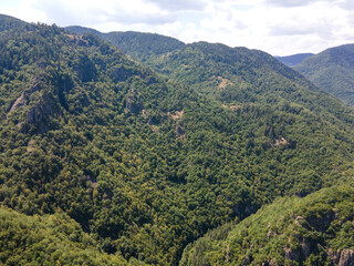 Aerial view of Ecotrail Struilitsa and Devin River gorge, Bulgaria