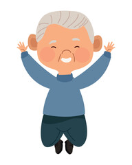 japanese old man celebrating