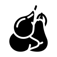 pear bunch whole glyph icon vector. pear bunch whole sign. isolated symbol illustration