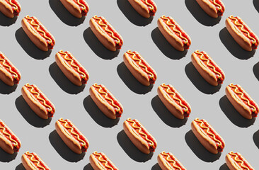 Patter of fresh made hot dogs