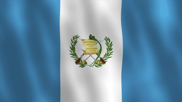 Guatemala flag waving video animation. Seamless loop. 4K footage