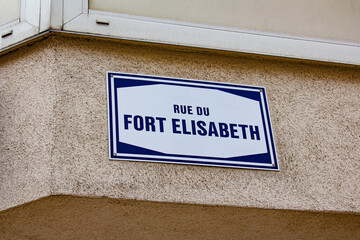 Street Sign for the “Rue du Port Elisabeth” in Downtown Luxembourg City, Luxembourg