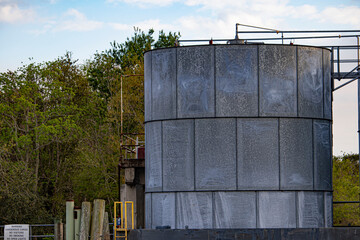 Closeup of a Water Storage Tank for the Rural Residents along the Bayou in Lafitte, Louisiana, USA