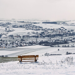 landscape with a bench