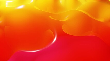 Stylish abstract background, surface of soft translucent material like peach jelly. Creative soft bright 3d bg with inner glow for festive events. Red orange yellow gradient. 3d render