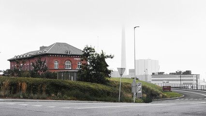 Fototapeta na wymiar Overview landscape of Esbjerg City, a coastal city in Denmark