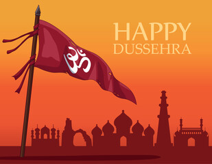 happy dussehra lettering card