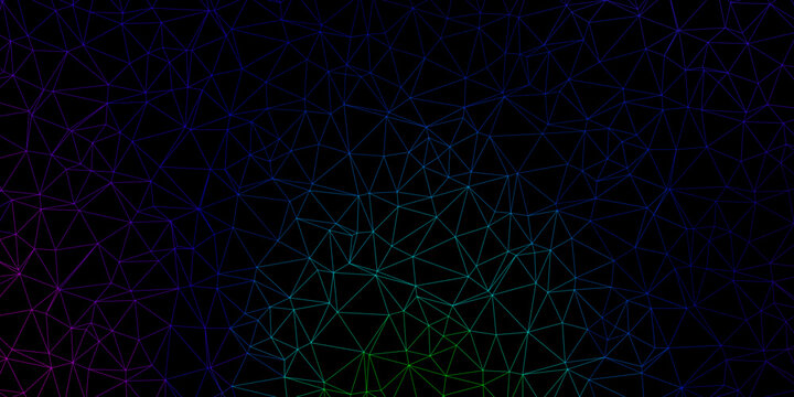 Dark multicolor vector triangle mosaic pattern.