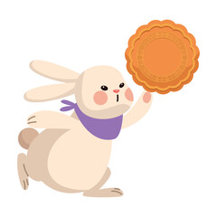 mid autumn rabbit with mooncake