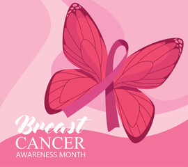 breast cancer awareness lettering card