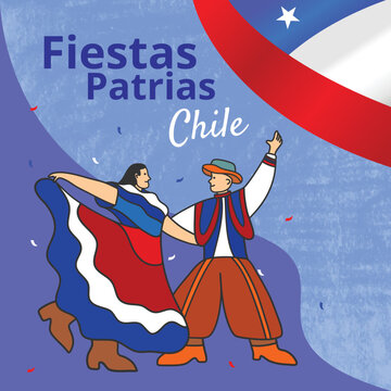 image illustration for chile's patrias fiestas day greetings