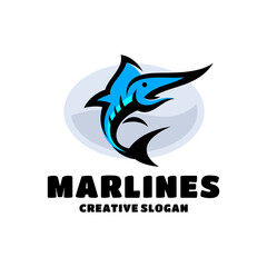 Blue Marlin Fish Logo Template