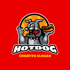 Bulldog Cartoon Character Logo Template