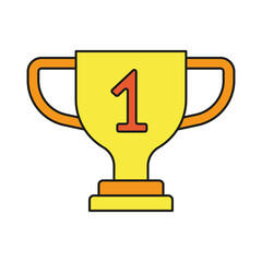 Trophy, success colored icon. Simple color element illustration. Trophy, success concept outline symbol design from medical set. Can be used for web and mobile on white background
