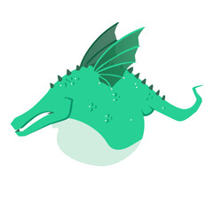 abstract green dragon monster creature isolated vector graphic 