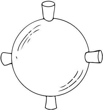 chemical, physic and laboratory equipment four necked (Scheidt) globe