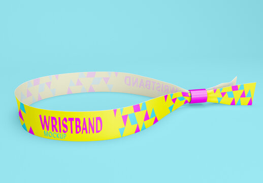 Premium PSD | Isolated event entry fabric wristband mockup