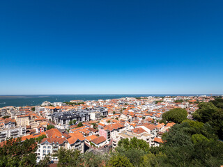 Panoramic view of the city of Arcachon in summer