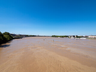 Panorama of the Garonne river from the banks of Bordaux