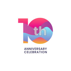10th Anniversary Celebration design template. vector template illustration