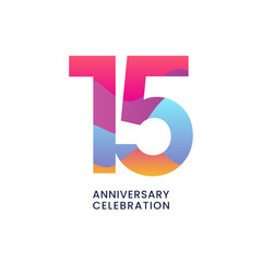 15th Anniversary Celebration design template. vector template illustration