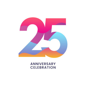 25th Anniversary Celebration design template. vector template illustration