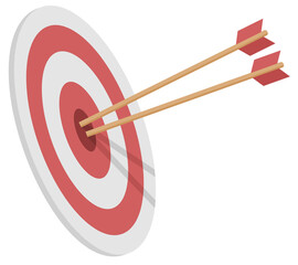 Target with arrows in flat design
