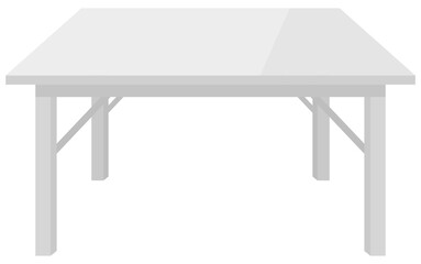 Blank white plastic table