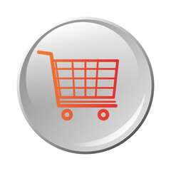 Colorful shopping cart badge icon