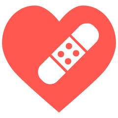 Red Heart with Plaster Icon