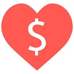 Heart with Dollar Sign Icon