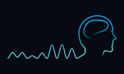 graphic, logo, vector, human brain waves concept