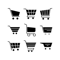 shopping cart icon or logo isolated sign symbol vector illustration - high quality black style vector icons
