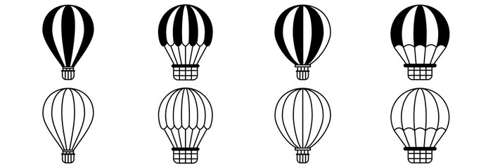 Fototapeta na wymiar hot air baloon icon set, hot air baloon vector set sign symbol